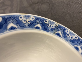 Two Chinese blue and white bowls, Kangxi